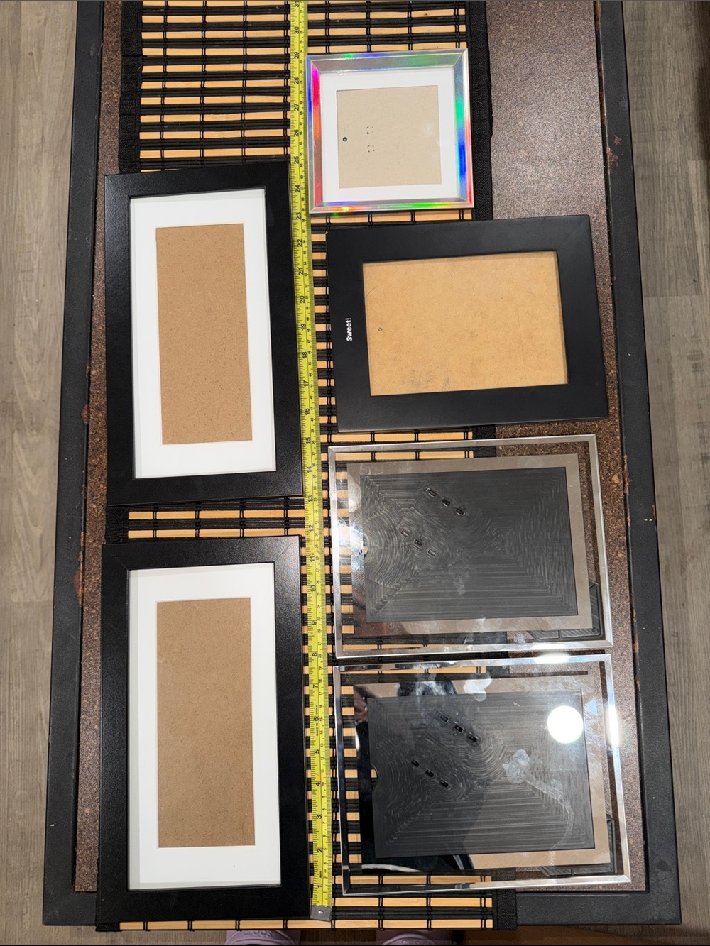 Set of 6 Frames - Black, White, Holographic & Mirror.